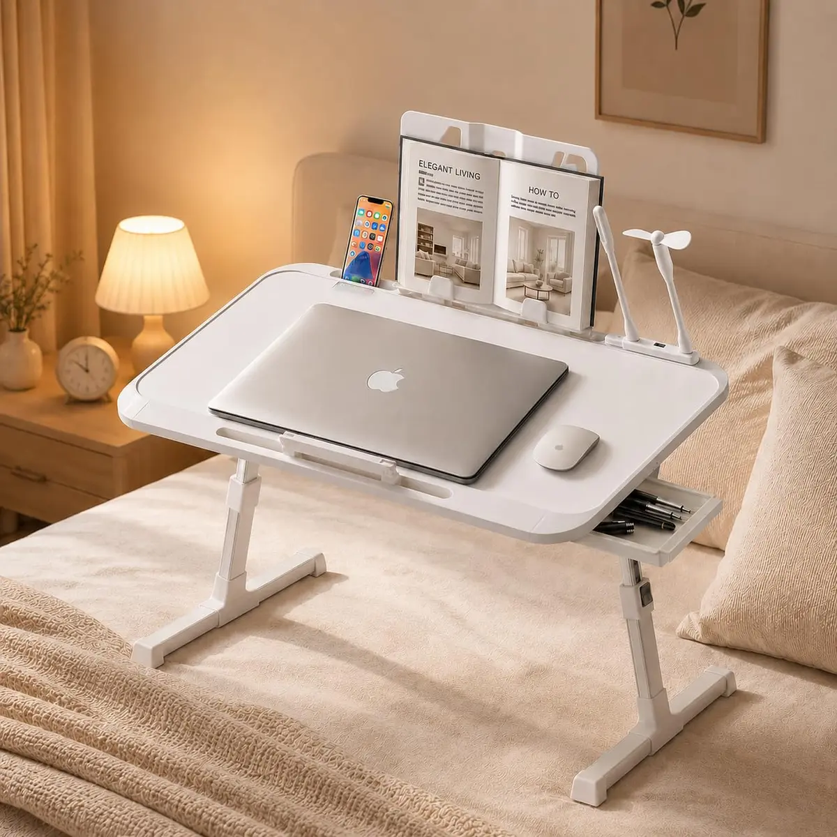 Mesa para Notebook, Ajuste de Altura e Ângulo, 60x40CM, Portátil e Dobrável Mesa para Cama, Sofá e Escritório - 1