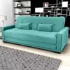 Sofá-Cama 3 Lugares Matrix Grazi Revestido em Tecido Veludo - 206cm de largura - Acqua - 1