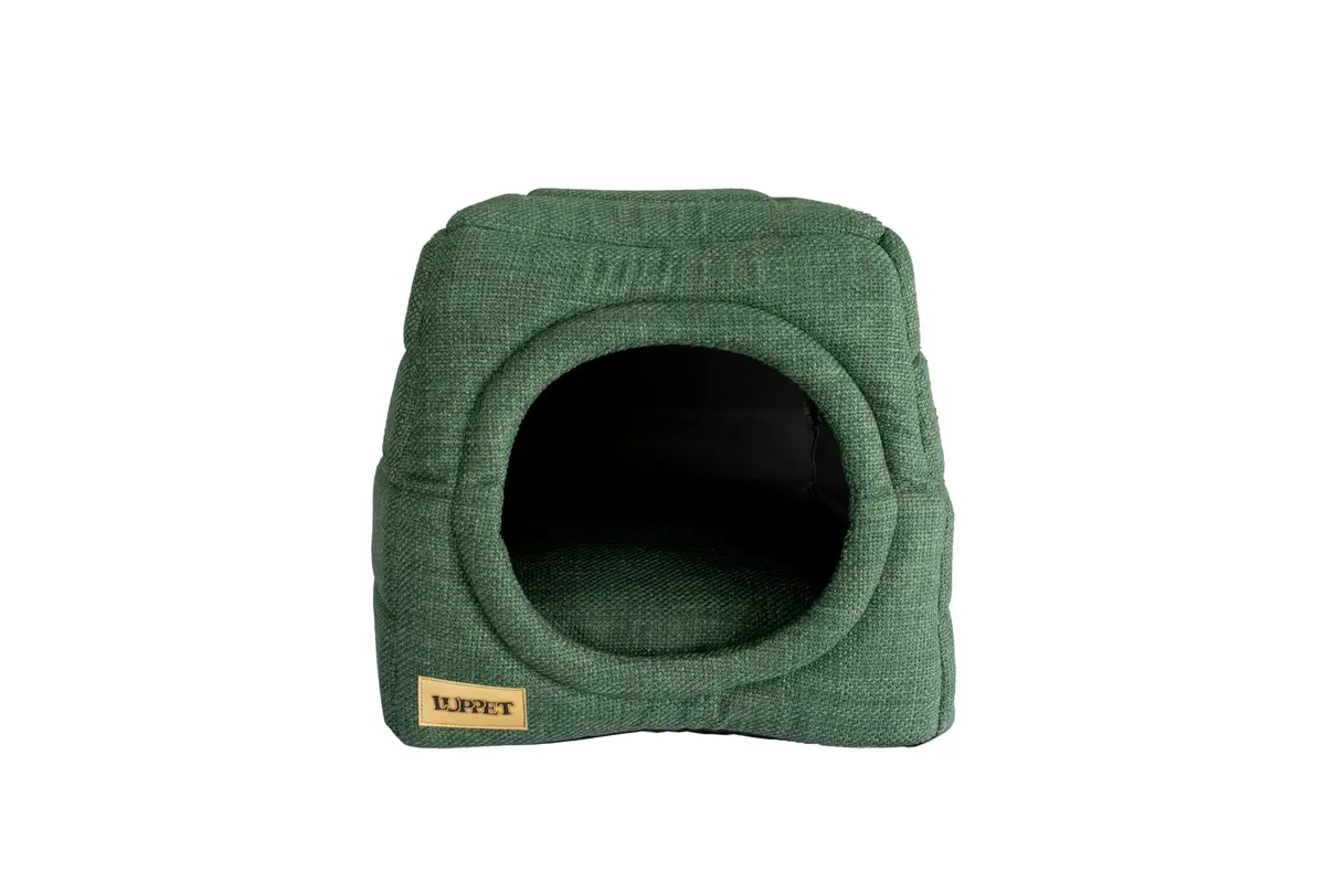 Cama iglu toca para cachorro e gato, cama 2x1 para cachorro ou gato com almofada, Cor Verde TAM. G