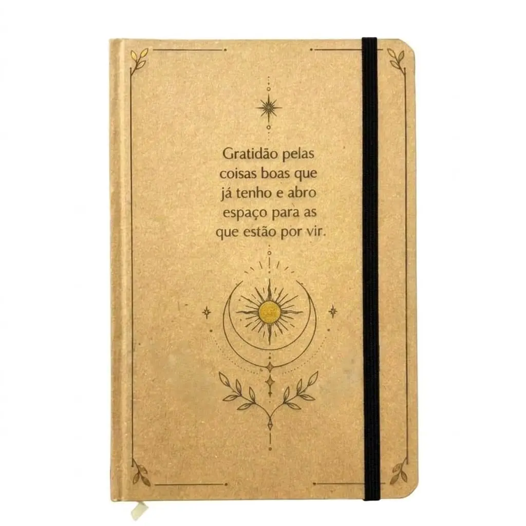 Caderno Sem Pauta A5 Caderneta 80 Folhas 14x21 Kraft - Gratidão