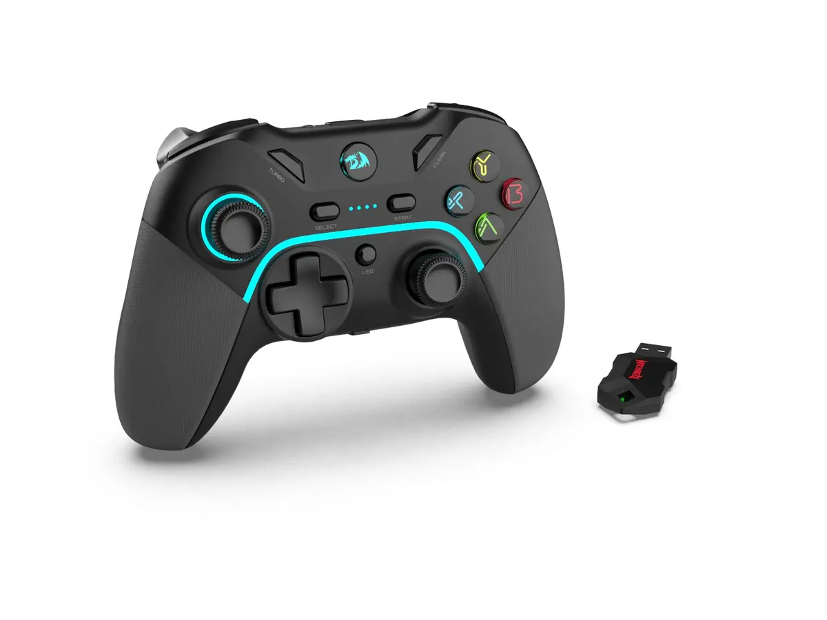 Redragon, Harrow Pro G808, Controle Gamer Wireless, 2.4GHz, Bluetooth e USB, PC