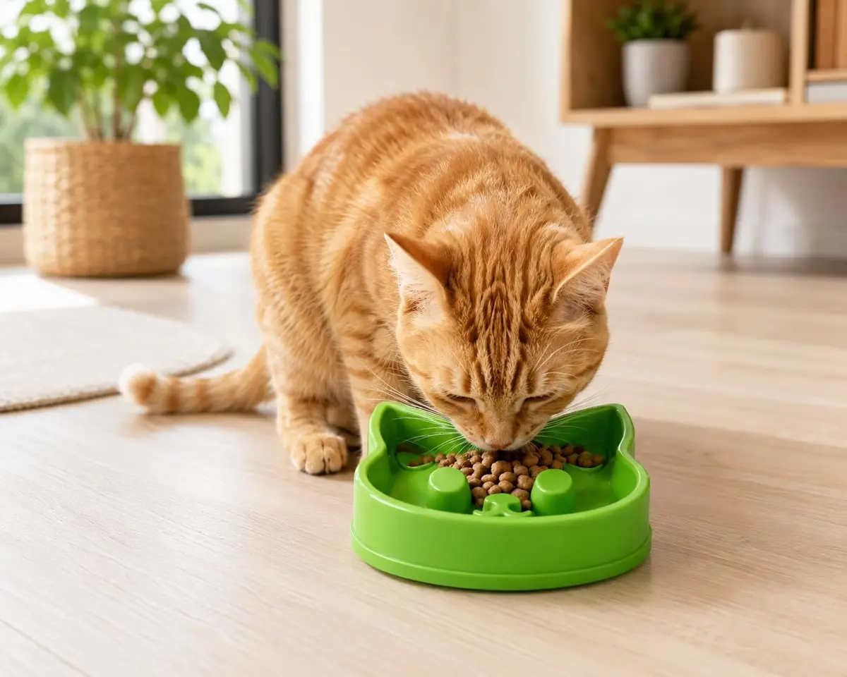 Pote Comedouro Lento para Gatos com Obstáculos Internos - MBB Shop Mix (Verde) - 1