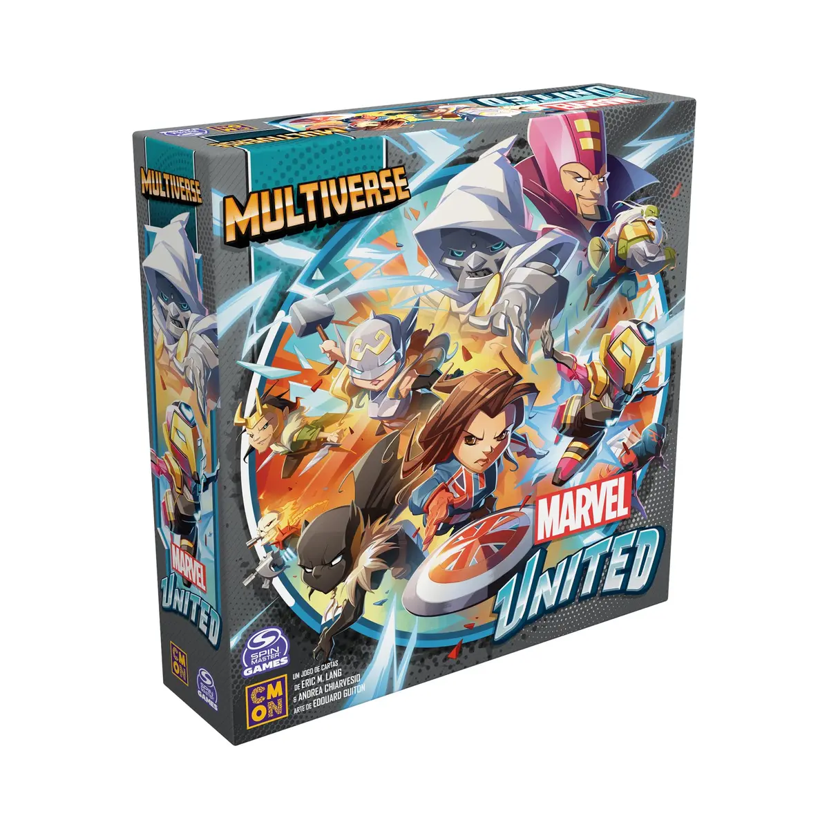 asmodee, Marvel United:Multiverse, Jogo de Tabuleito, A partir de 14 anos, Para até 5 jogadores, Partidas de até 60 min.