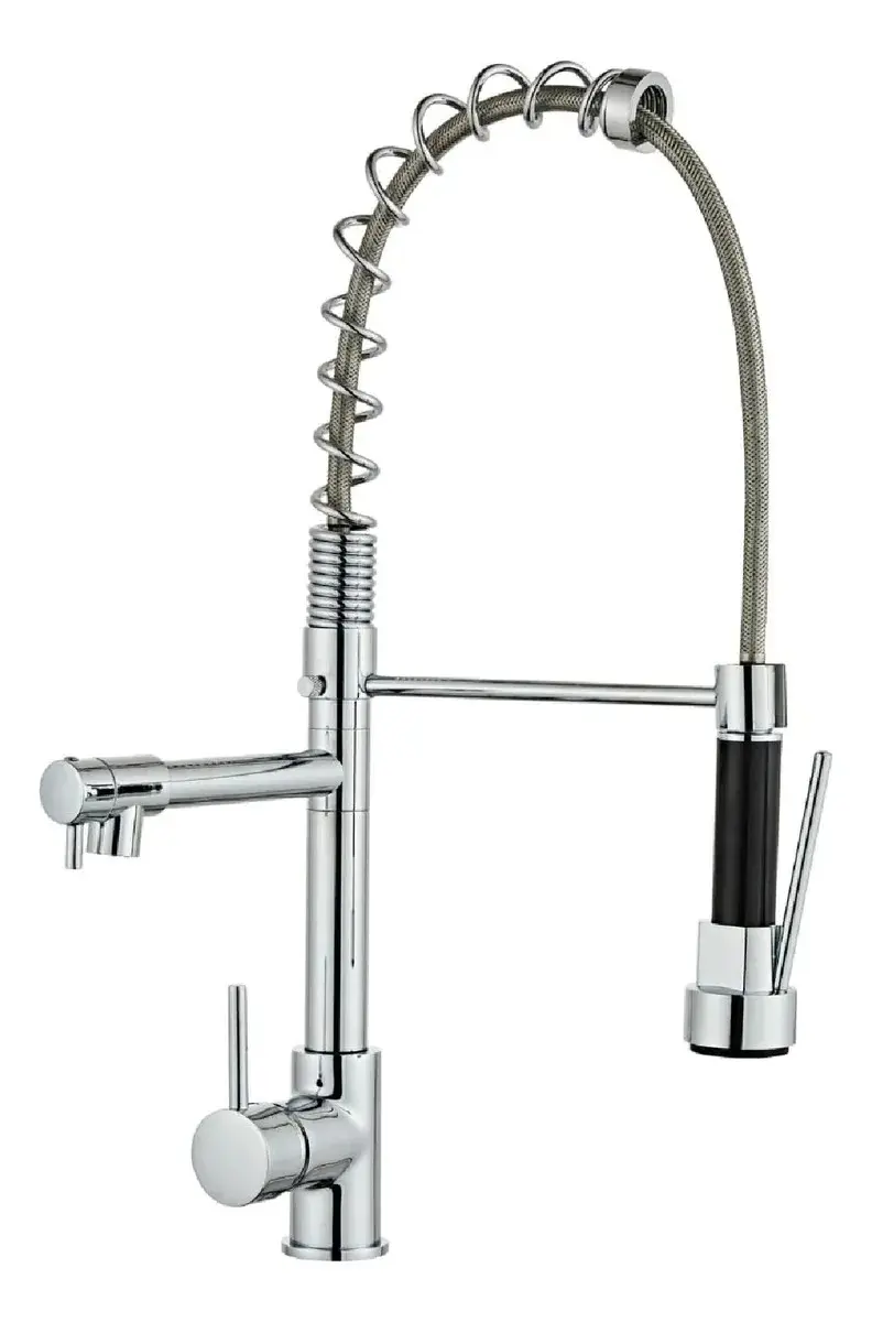 Torneira Cozinha Gourmet Monocomando Cromada Flexível Extensível 2 Jatos retratil Holter Home Design