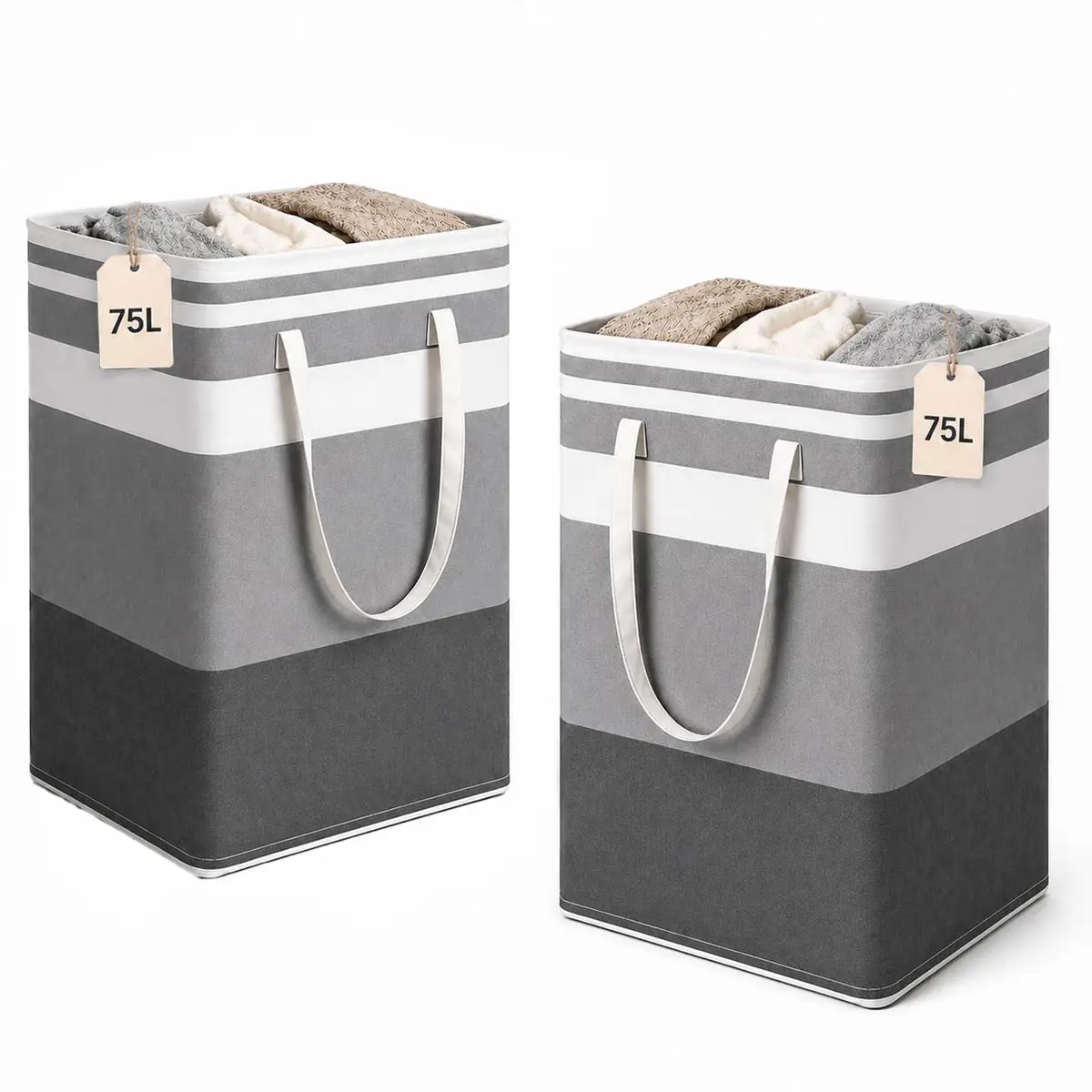 Dois pacotesCesto Organizador Multiuso Dobrável em Tecido para Roupas, Versátil para Roupa Suja, Roupa Suja Dobrável Multiuso 75L, Cesto De Roupa Suja com Alças Organize Sua Casa com Praticidade