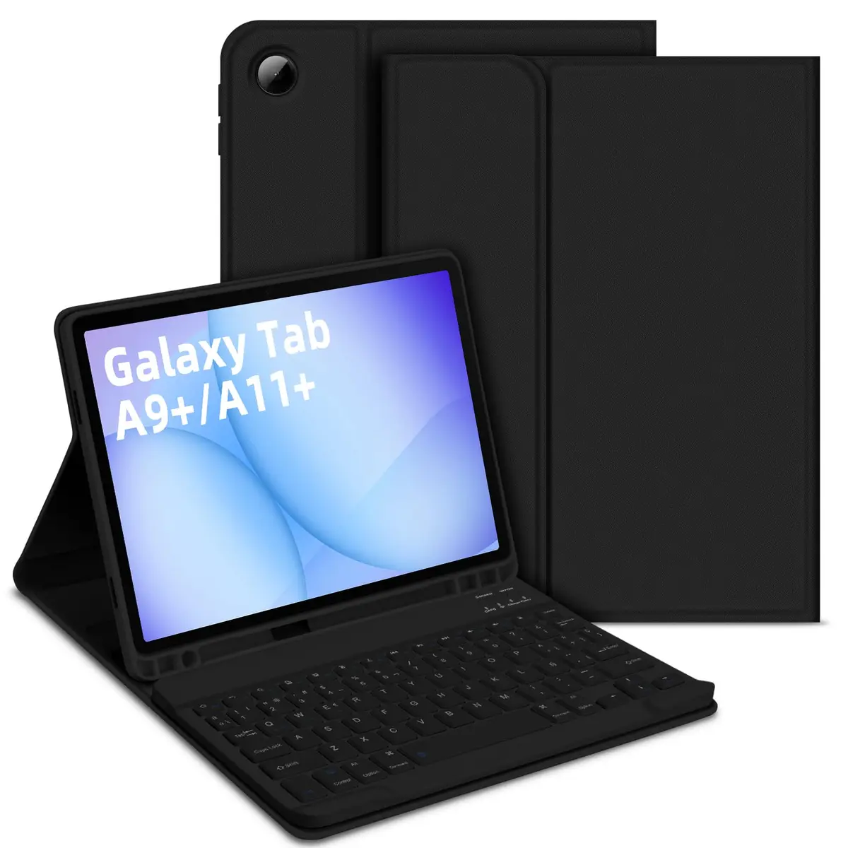Capa com Teclado para Samsung Galaxy Tab A11+/A9+ 11", Layout em Português | Brasileiro Teclado com Capa para Galaxy Tab A11 Plus 2025/ Tab A9 Plus 2023 11 Polegadas SM-X230/X236/X210/X215/X216, Preto
