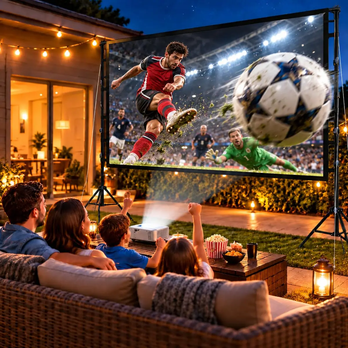 Tela para Projetor 100 Polegadas 16:9 com Tripé, Tela de Projeção Retrátil Portátil 4K HD, Tela de Projetor Dobrável com Bolsa de Transporte, Ideal para Home Theater, Cinema ao Ar Livre e Eventos - 1