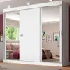 Guarda-Roupa Casal Napoli 3 Portas 2 Espelhos Branco Madesa
