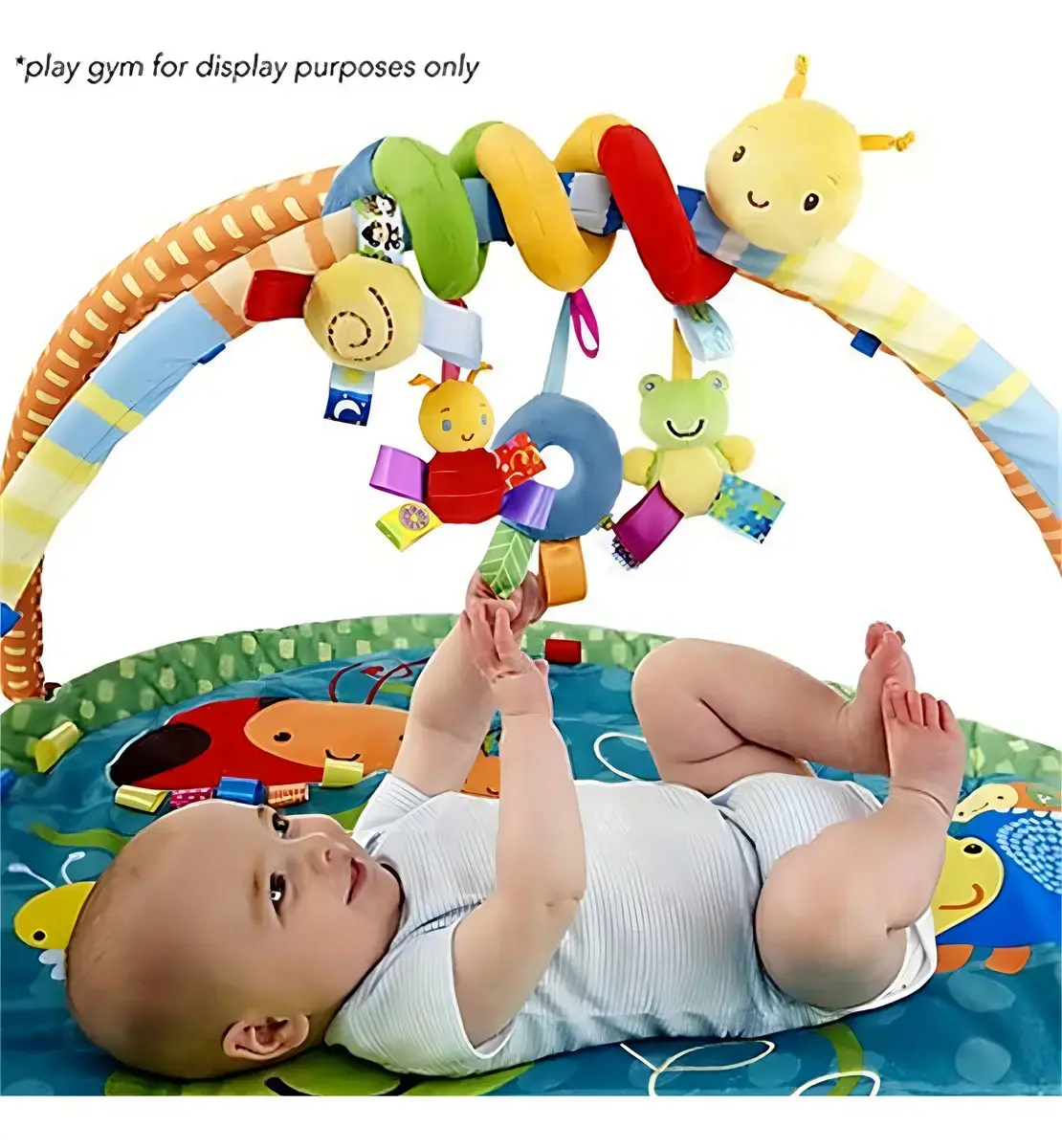 Móbile Centopeia Espiral Bebe Carrinho Com Chocalho Diversao Cor Amarelo thumbnail 3