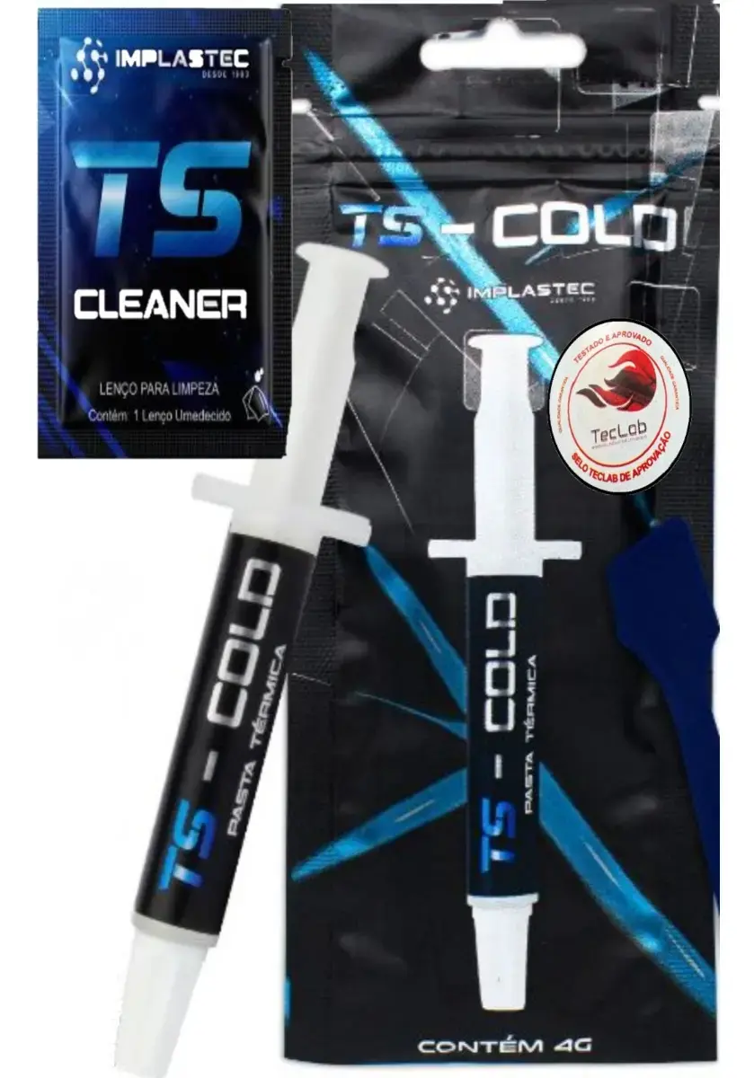 Pasta Térmica Implastec Ts Cold 4g, Espátula + Sachê Cleaner - 1