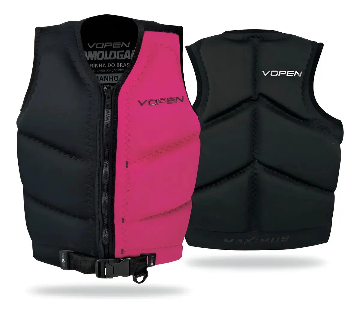 Colete Salva Vidas Homologado Jet Ski Neoprene Vopen Cor Rosa Tamanho G2 - 55kg À 110kg