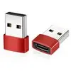 Adaptador USB A Macho x Tipo C Fêmea - OTG Vermelho - 1