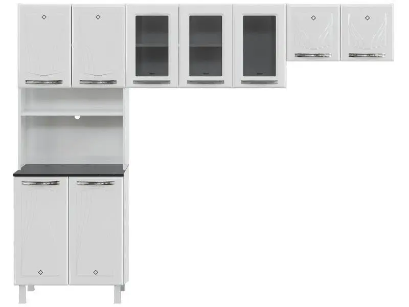 Armário de Cozinha Compacta Telasul Cristal 9 Portas de Aço - 1