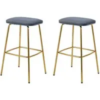 Conjunto Com 2 Banquetas Connie Cinza Escuro - 1