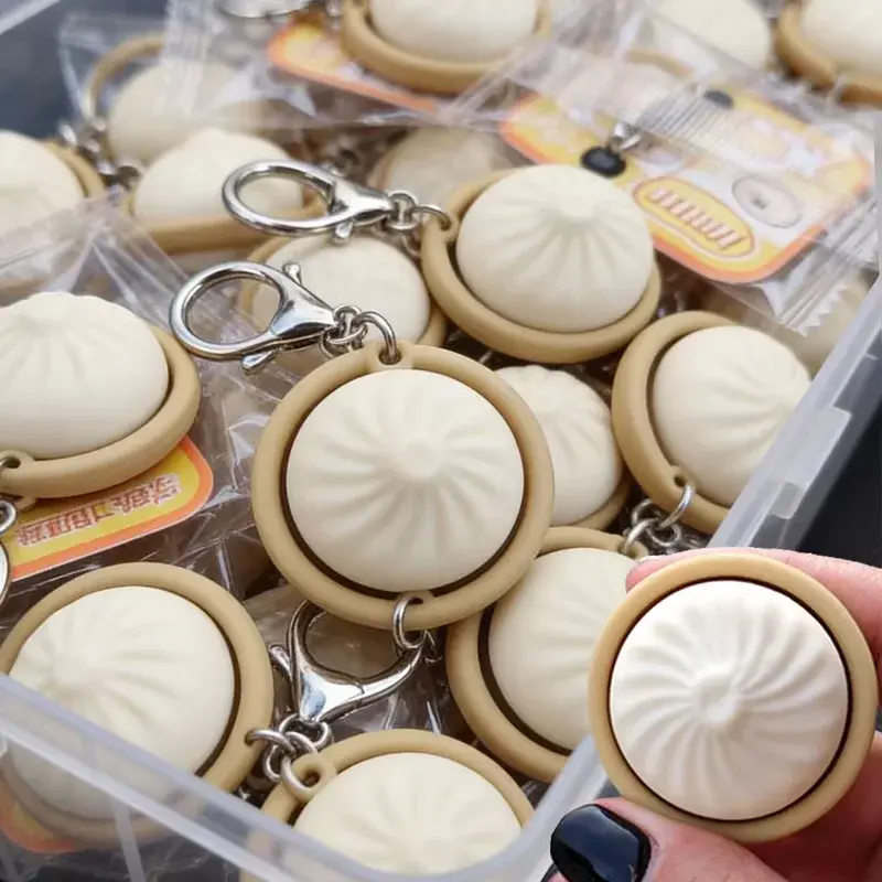 Mini Pãozinho de Descompressão Macio e de Recuperação Lenta, Chaveiro Clicker Anti-stress - 1
