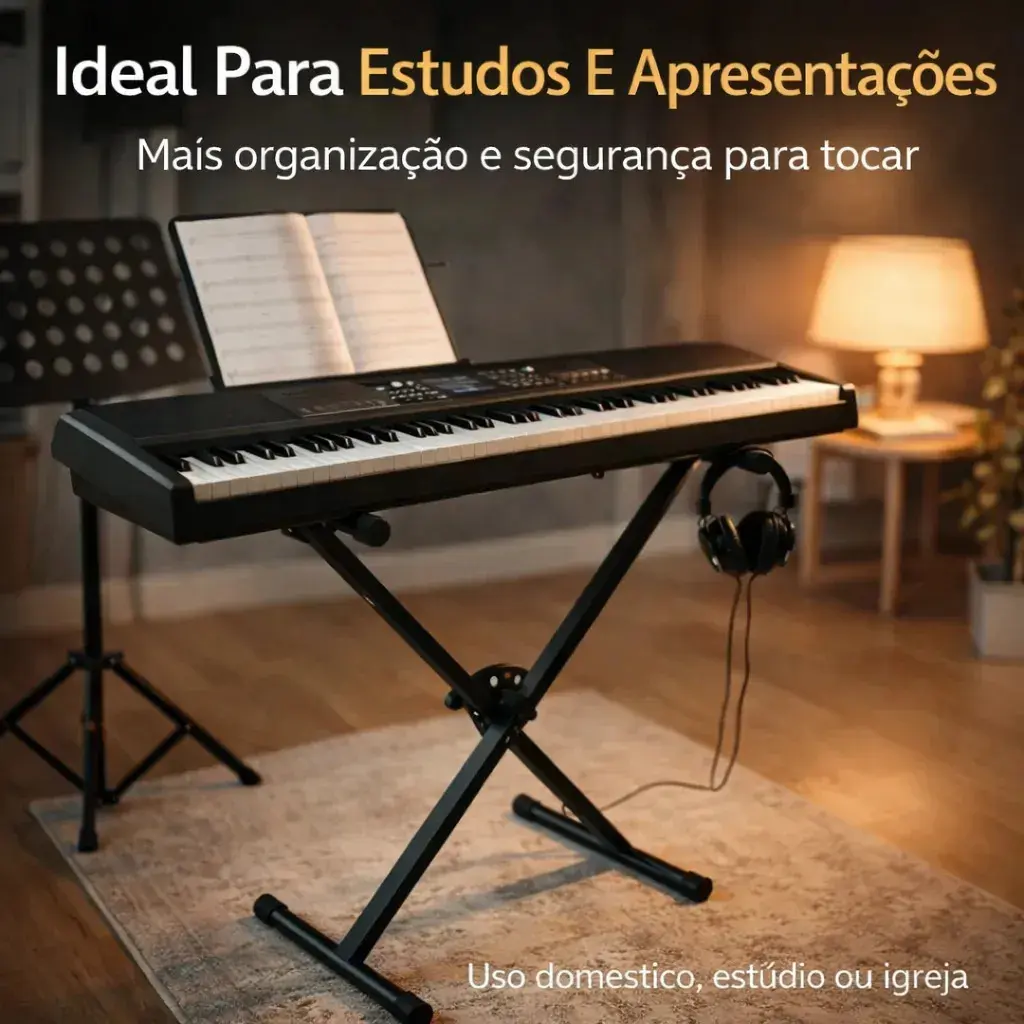 Suporte X para Teclado Musical TX Music Dobrável em Aço com Regulagem de Altura thumbnail 2