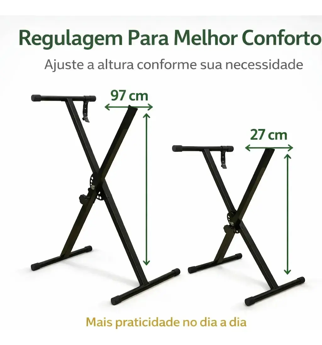 Suporte X para Teclado Musical TX Music Dobrável em Aço com Regulagem de Altura thumbnail 3