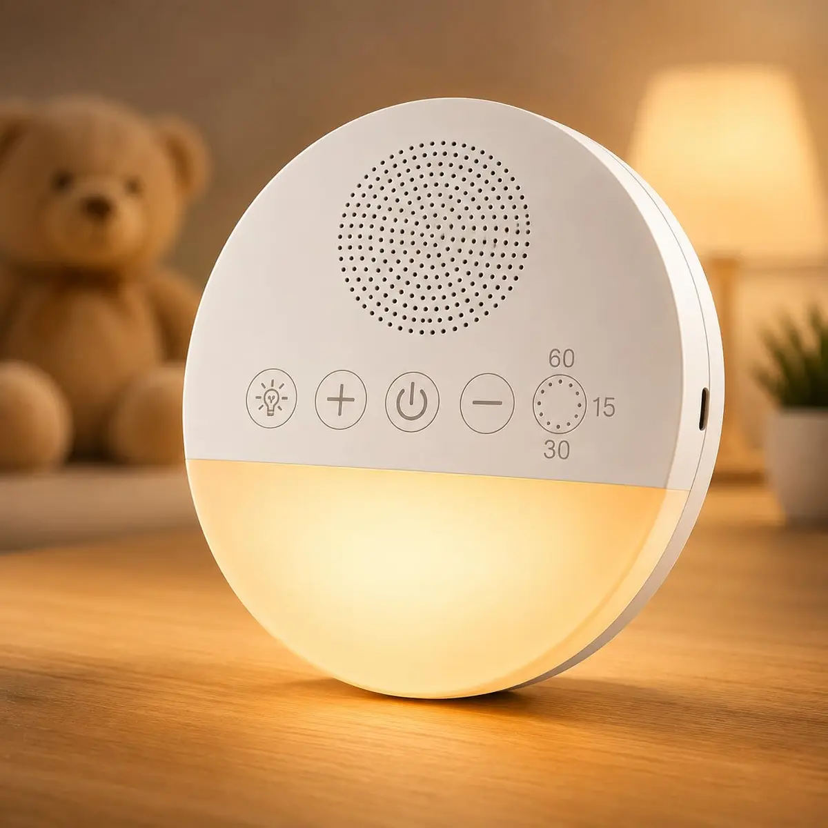 Aparelho de Ruído Branco para Bebê Premium Máquina de Som Relaxante com Luz Noturna Com Timer, 20 Sons Calmantes para Dormir Melhor