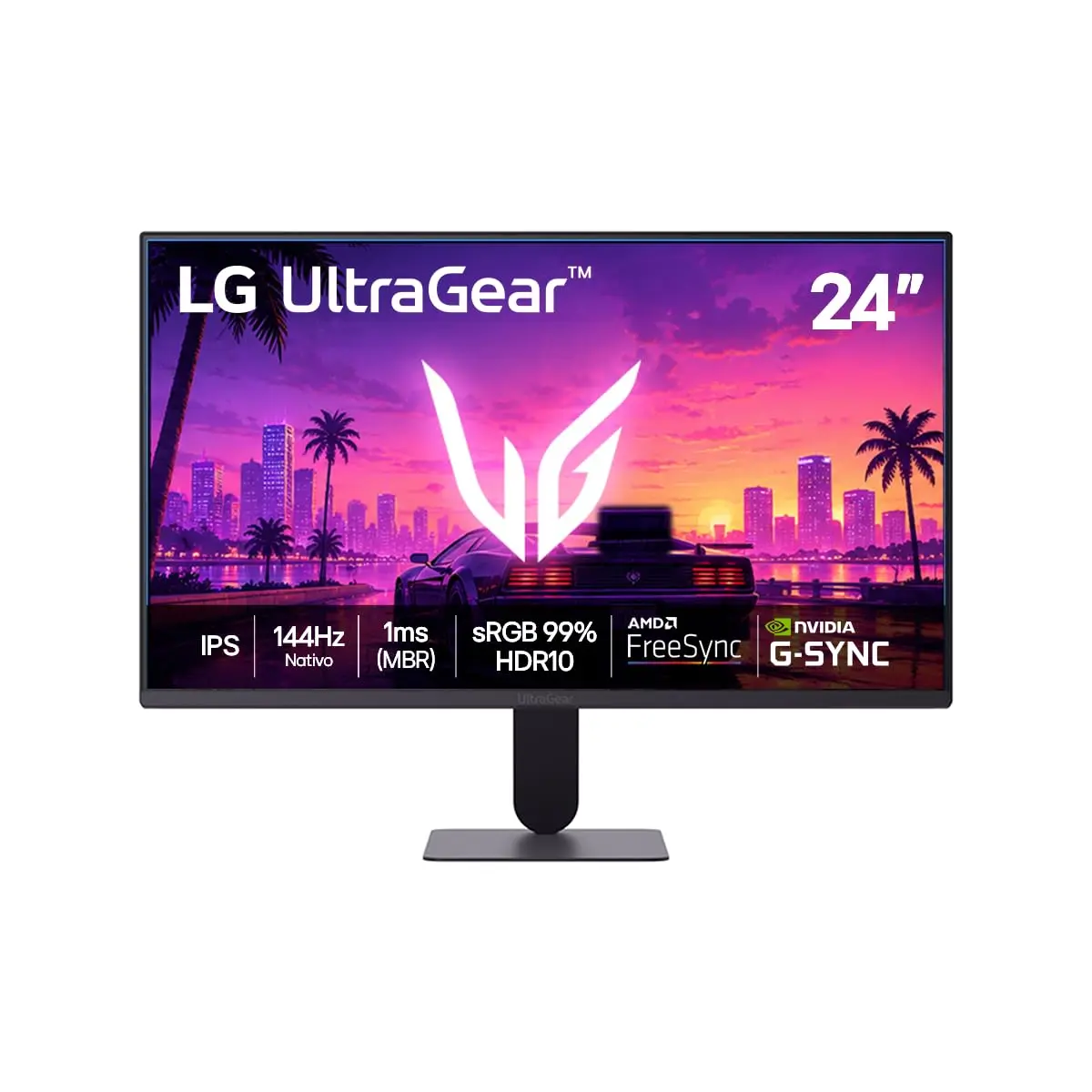 LG UltraGear Monitor Gamer 24" IPS 144Hz nativo, 1ms (MBR), Full HD (1920x1080), HDR10, NVIDIA G-SYNC, AMD FreeSync sRGB, Preto - 24G411B