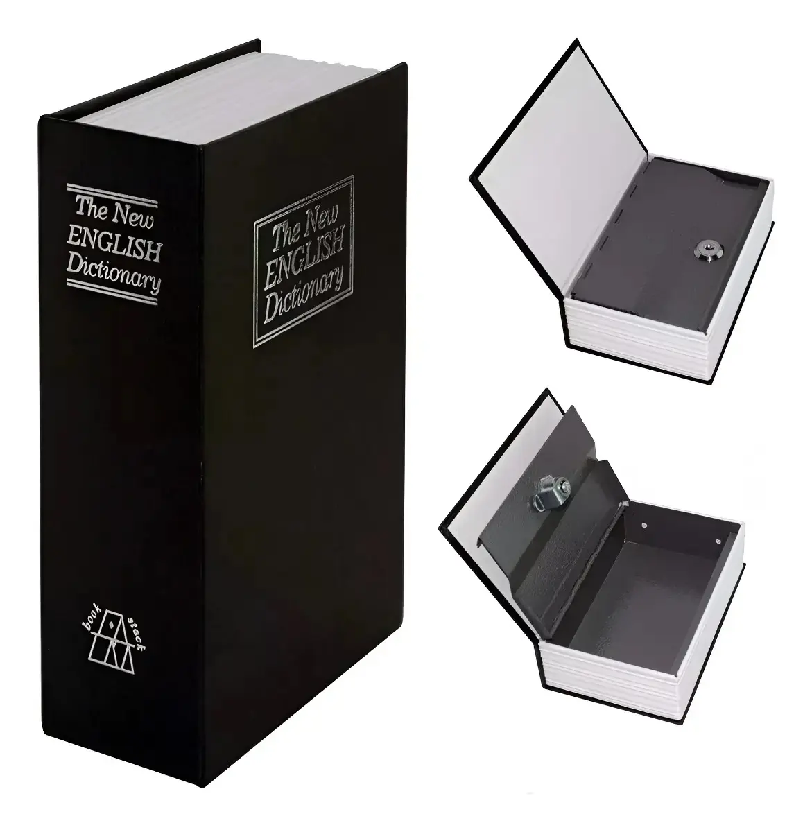 Cofre Camuflado Forma De Livro Dicionário Com Chave Cor Preto
