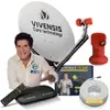 Kit Antena Parabólica 60cm e Receptor Vx10 Vivensis Sathd B1 Cor Preto - 1