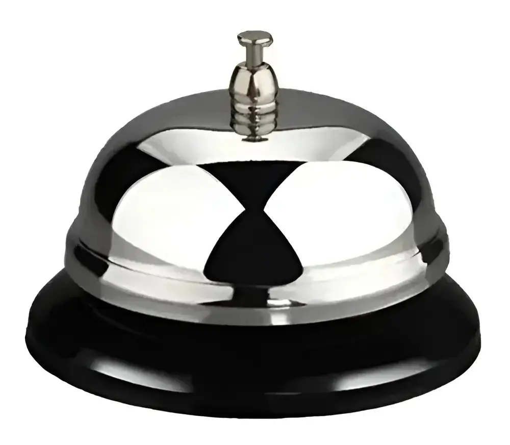 Campainha EMP Sinaleta Sino de Mesa Em Metal P Hotel Bar Cozinha Recepção Cor Prateado
