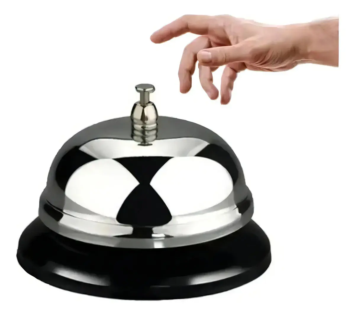 Campainha EMP Sinaleta Sino de Mesa Em Metal P Hotel Bar Cozinha Recepção Cor Prateado thumbnail 3