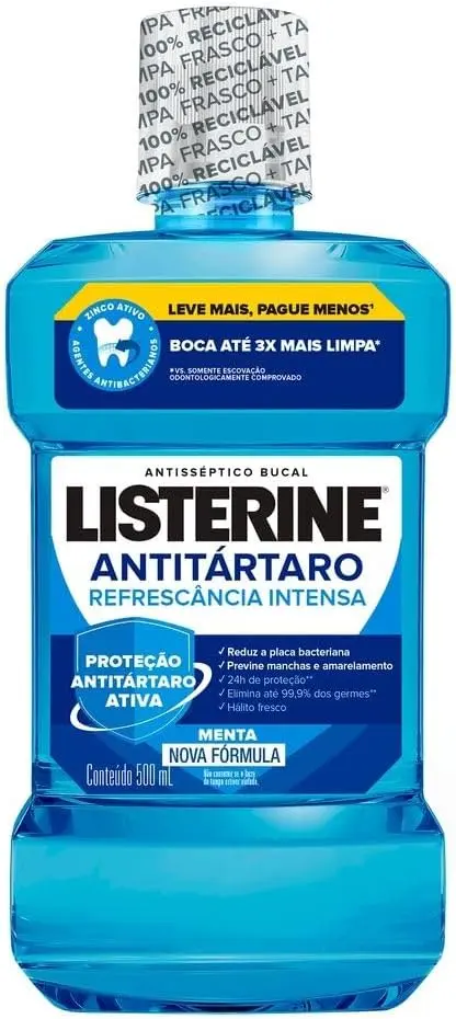 Enxaguante Bucal Antitártaro Listerine, Menta, 500ml - 1