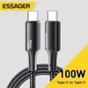 [Taxa Inclusa] [Combo 3un cada R$11,93]Essager 100w usb c para usb tipo c cabo pd carga rápida para xiaomi mi11 samsung macbook ipad USB-C  - 1