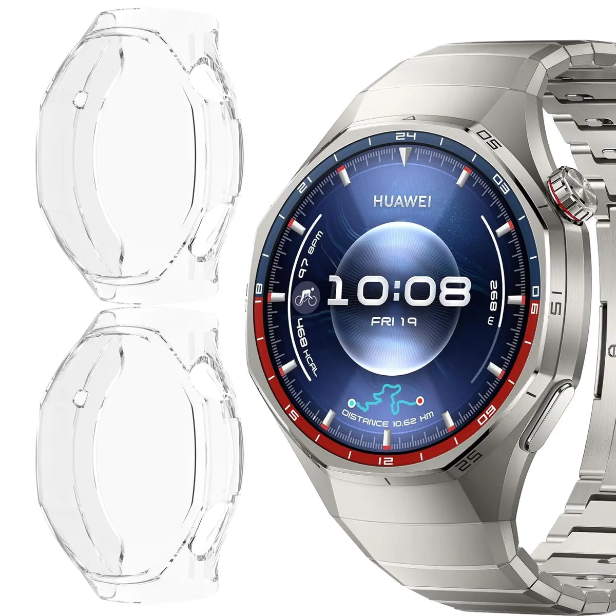 HAOZHI 2Peças Película Protetora Compatível com Huawei Watch GT 6 Pro 46mm | Capa Bumper Watch GT6 Pro 46mm,Case de TPU para GT 6 Pro 46mm,Protetor de Tela