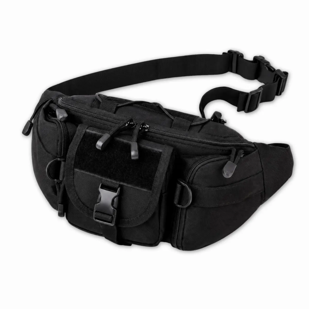 Pochete Unissex Multifuncional I Bolsa de Cintura Reforçada em Tecido Oxford 900D com 3 Fivelas e 5 Compartimentos I para Viagem, Trilha, Pesca, Camping e Uso Diário I Vende Mais