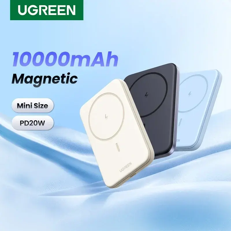 UGREEN PD20W Power Bank Magnético 10000mAh Portátil Sem Fio Carregamento Rápido PowerBank para Magsafe para iPhone 17 15 Pro Max 16 Pro