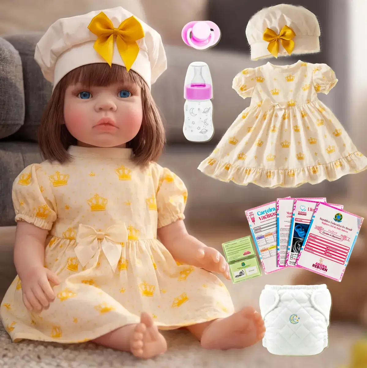 Boneca Bebê Reborn Silicone Realista Pode Dar Banho - 1