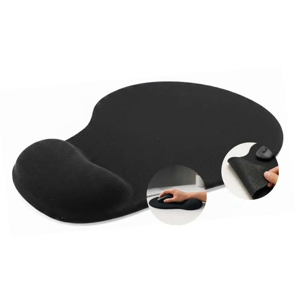 Mouse Pad Ergonômico com Apoio para Punho – Mais Conforto e Menos Tensão nas Mãos - Mouse Pad com Base Antiderrapante para PC, Notebook, Escritório e Home Office - UpShop (Preto)
