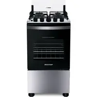 Fogão Brastemp 4 Bocas Cor Inox Com Duas Prateleiras Com Alturas Ajustáveis - Bfo4nbr Bivolt