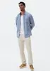 【 Tam.: 40 42 44 e 48 】Calça Masculina Reta em Sarja com Elástico - Bege / HERÍNG - 1