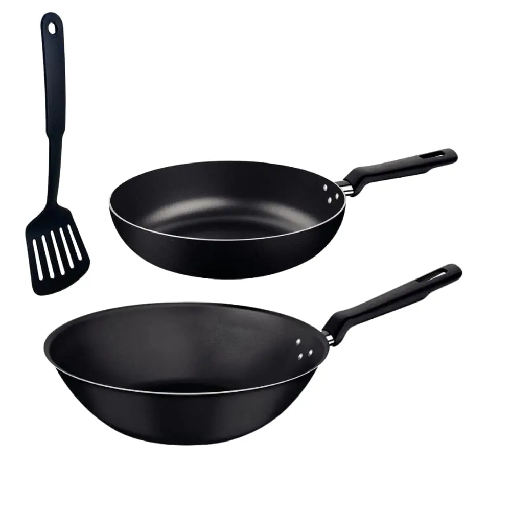 Kit 2 Frigideira Tramontina Antiaderente Tamanhos 24"/28" Cozinha (Grafite) - 1