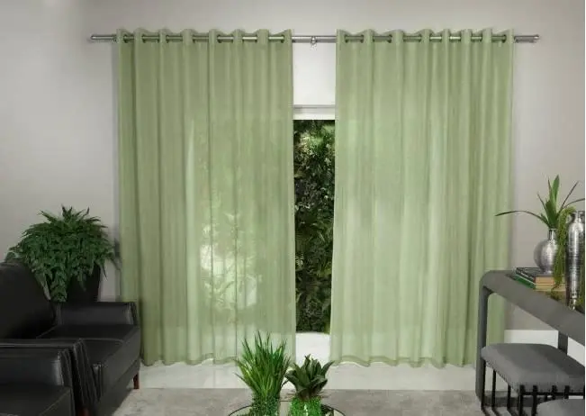 Cortina Roma Para Sala e Quarto 4,00 x 2,50 Admirare Cor:Verde