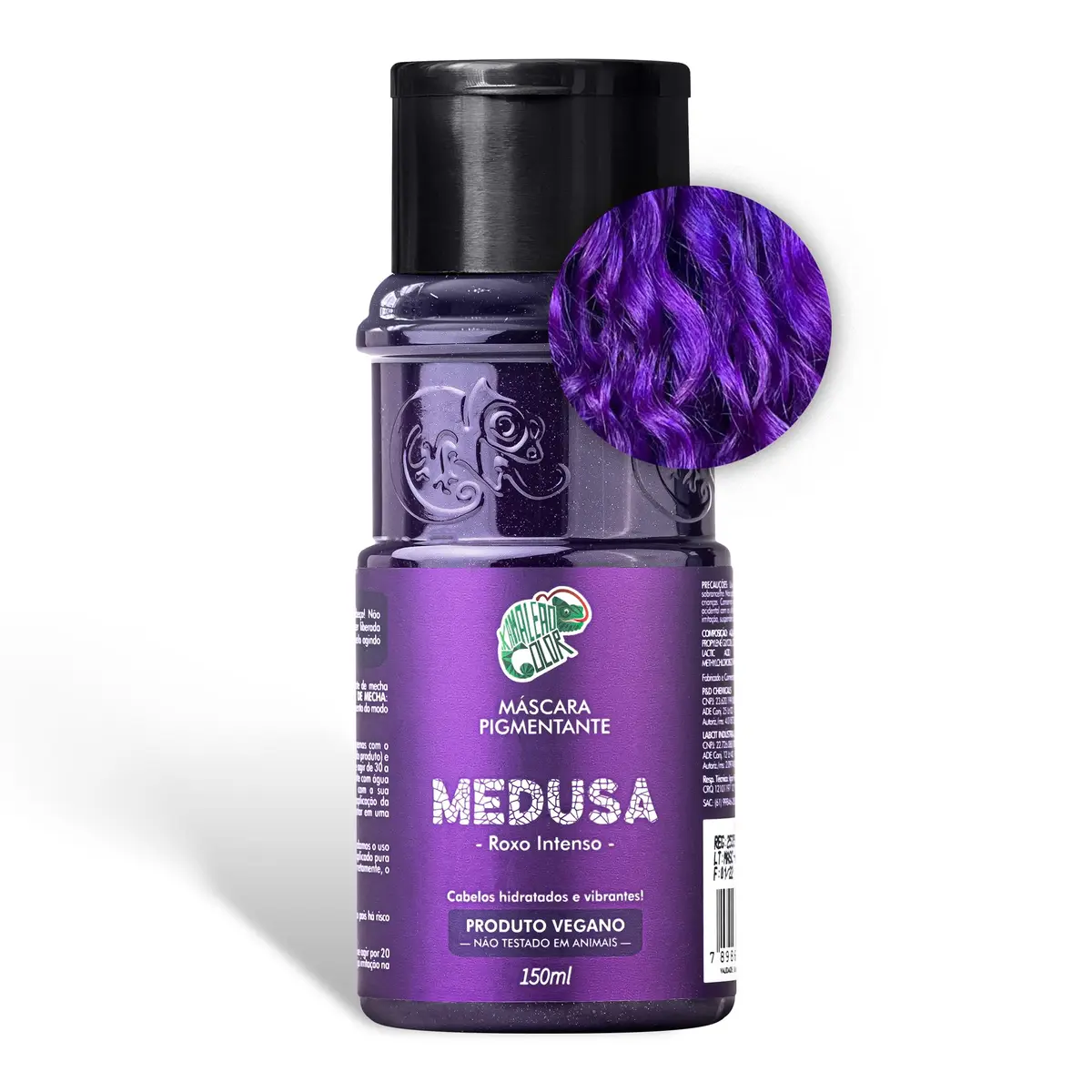 Kamaleão Color – Máscara Pigmentante Semi-Permanente, Medusa - Cores Vibrantes e Hidratação Intensa – Low Poo, Vegano, Cruelty Free – 150ml