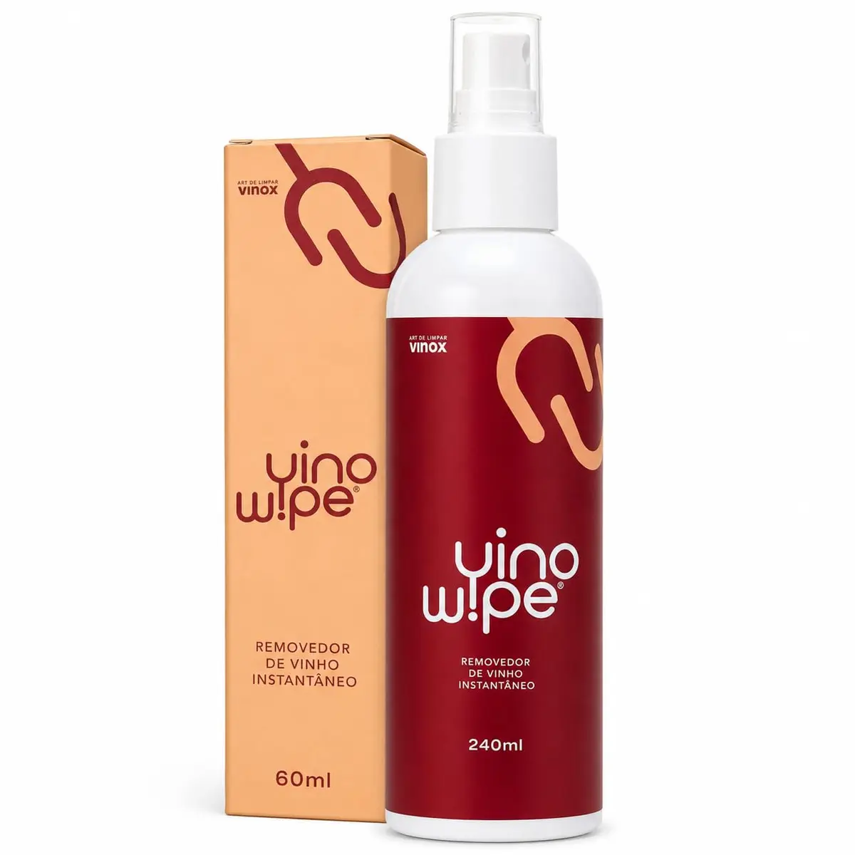 Kit 2 Tira Mancha de Vinho Kit VinoWipe 240ml e 60ml liquido lavar roupas branco econômico instantâneo removedor - 1