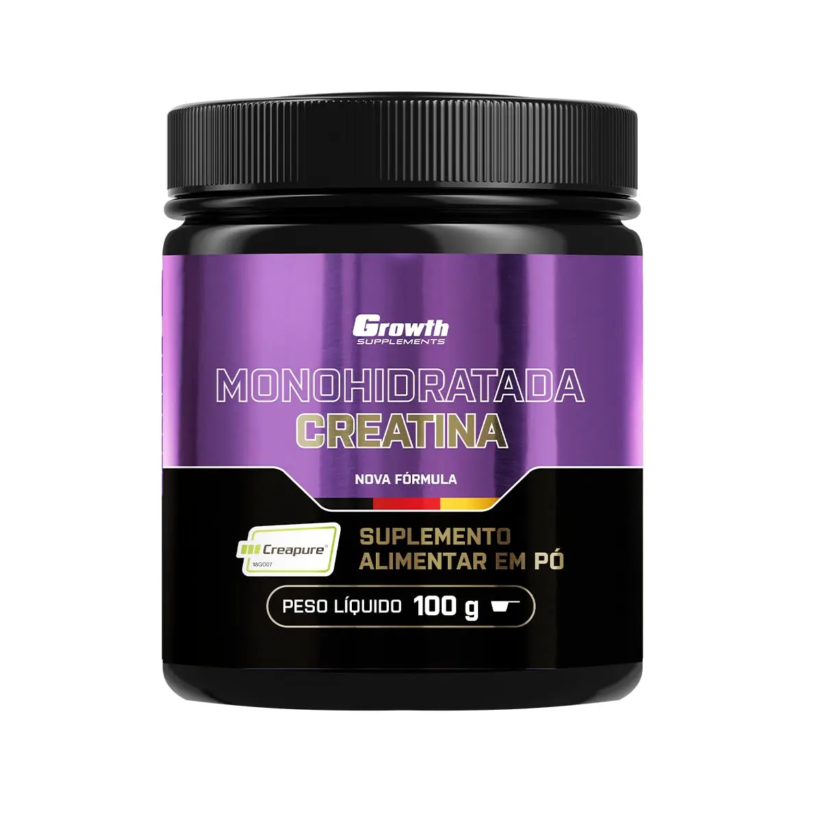 Growth Supplements - Creatina Creapure 100g Pura Treino Musculação - Growth Supplements - Sem sabor em pó