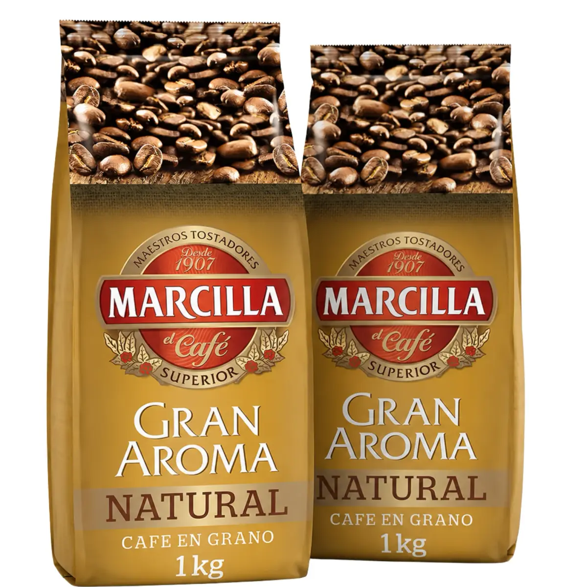 Marcilla Café Grão Natural Grande Aroma 1KG - PACK 2 UNIDADES - QUMIR