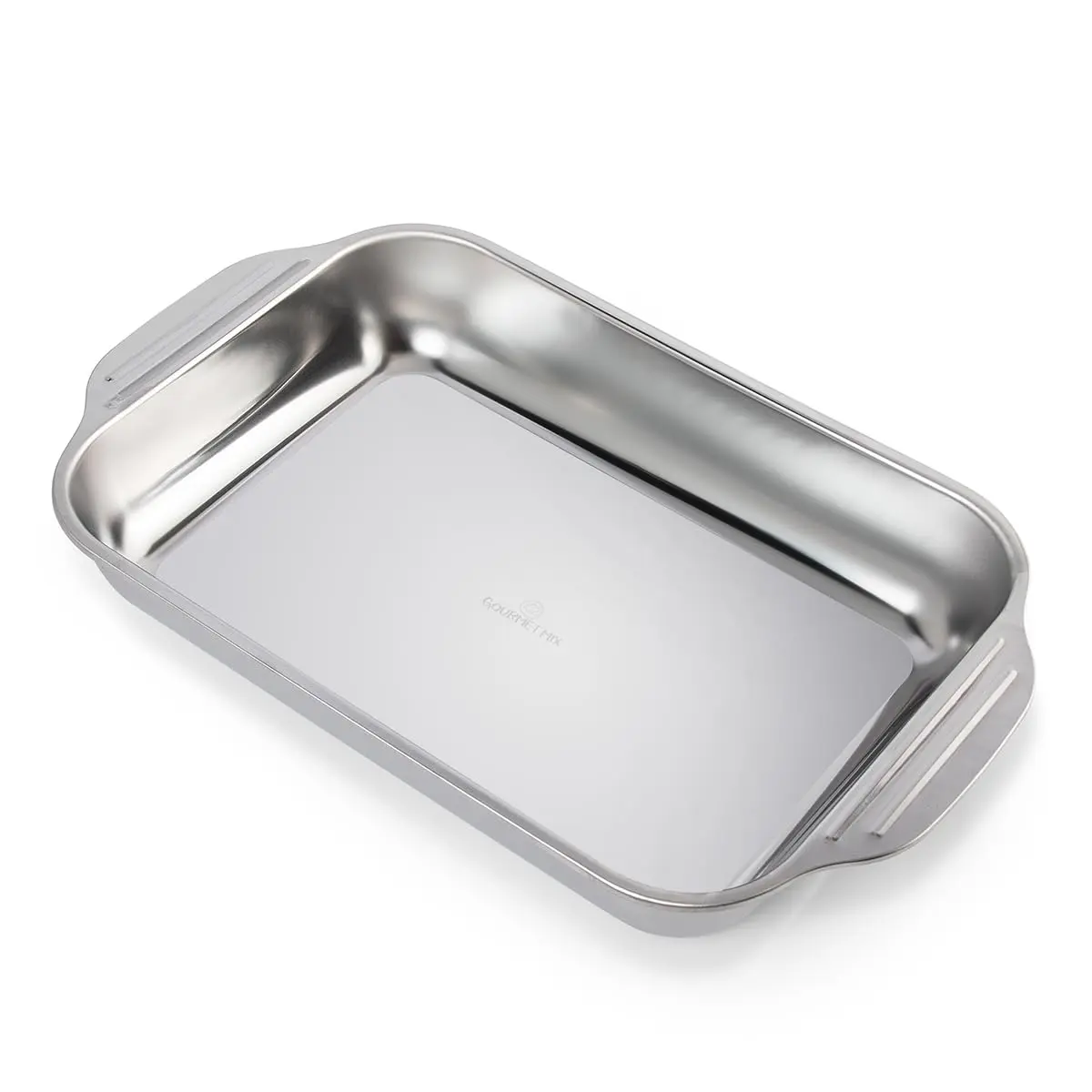 GOURMET MIX - Travessa em Aço Inoxidável 37x22cm para Servir Alimentos – Resistente, Ideal para Cozinha, Buffet e Restaurante