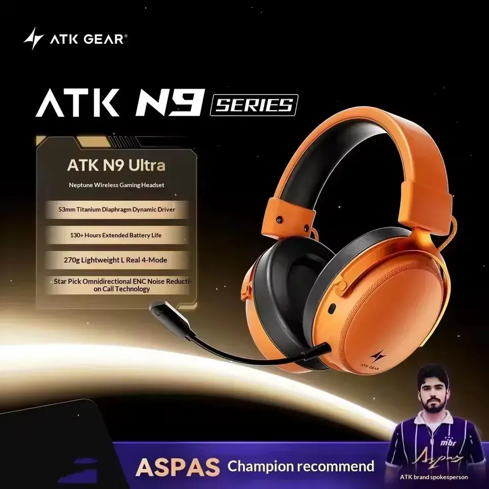 Fone de Ouvido Gamer Sem Fio ATK N9 2.4GHz com Microfone para PS5 PS4 PC Mac Playstation, Headphone Bluetooth com Microfone - 1