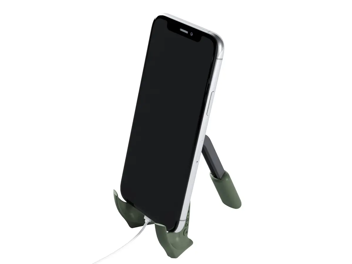 Suporte para Celular OCTOO LiteStand Mini, Portátil, Dobrável e Pronto para Usar, para Mesa, Videochamadas e Lives - Titanium/Verde - 1