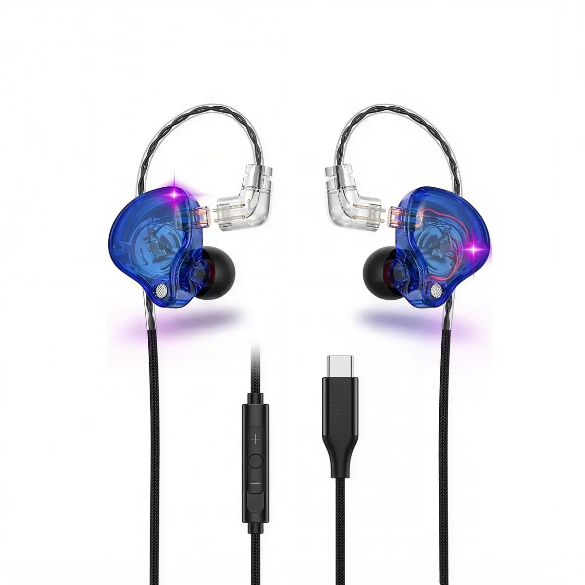 Fone de Ouvido Intra-auricular USB Tipo-C com Microfone | Áudio Estéreo Imersivo, Cabo de 1,3m, Graves Reforçados, Controle Multifunção, 16Ω de Impedância