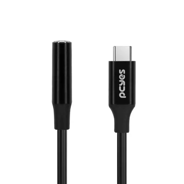 Cabo Usb-c Para P3 Fêmea - Preto - 15cm - P3ucp-15p - 1