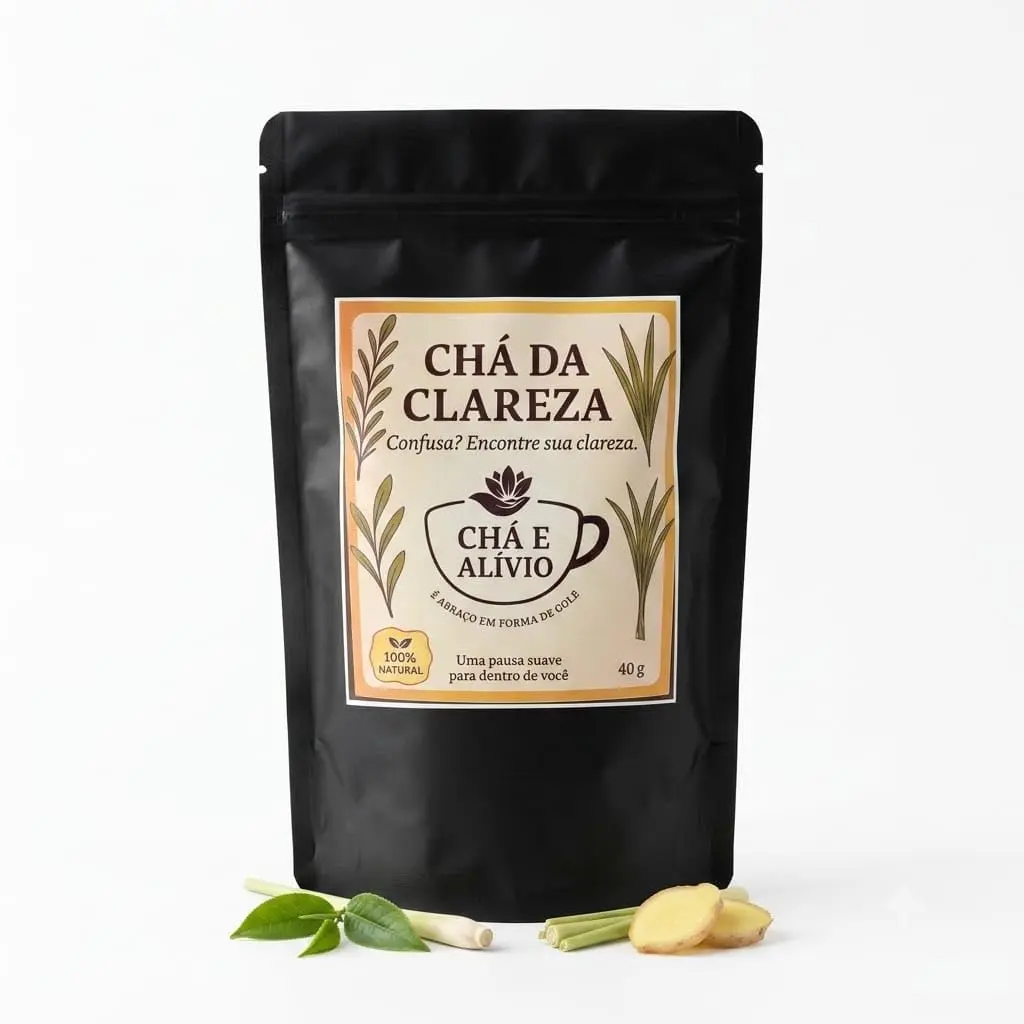 Chá da Clareza, Blend Natural de Alecrim, Capim-Limão e Gengibre, 100% Artesanal