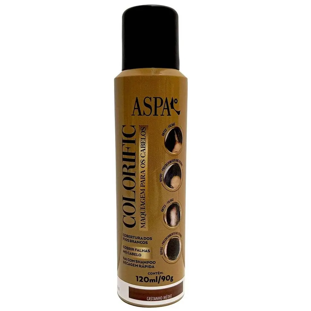 Colorific Retoque de Raízes Instantâneo Aspa Castanho Médio Spray com 120ml
