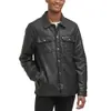 Jaquetas de couro sintético Jaqueta caminhoneiro com capuz de couro sintético de vaca polida Levi'smasculino Tam P - 1
